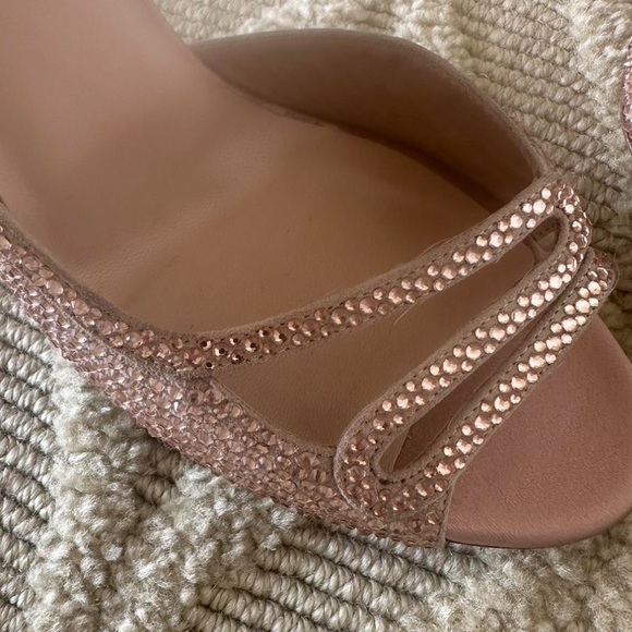 Valentino rhinestone rose gold pumps 8.5. Worn once. Interior marks on sole